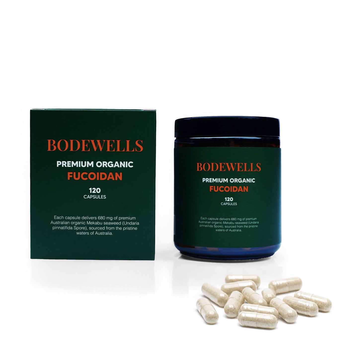 BODEWELLS Premium Organic Fucoidan Extract - 120 capsules