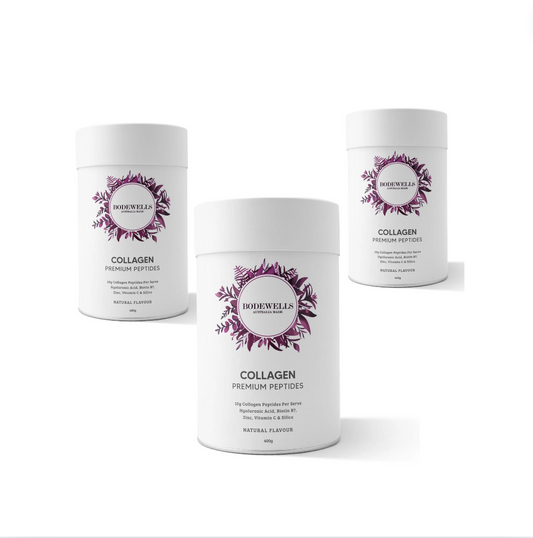 3 PACK - BODEWELLS PREMIUM COLLAGEN - NATURAL FLAVOUR